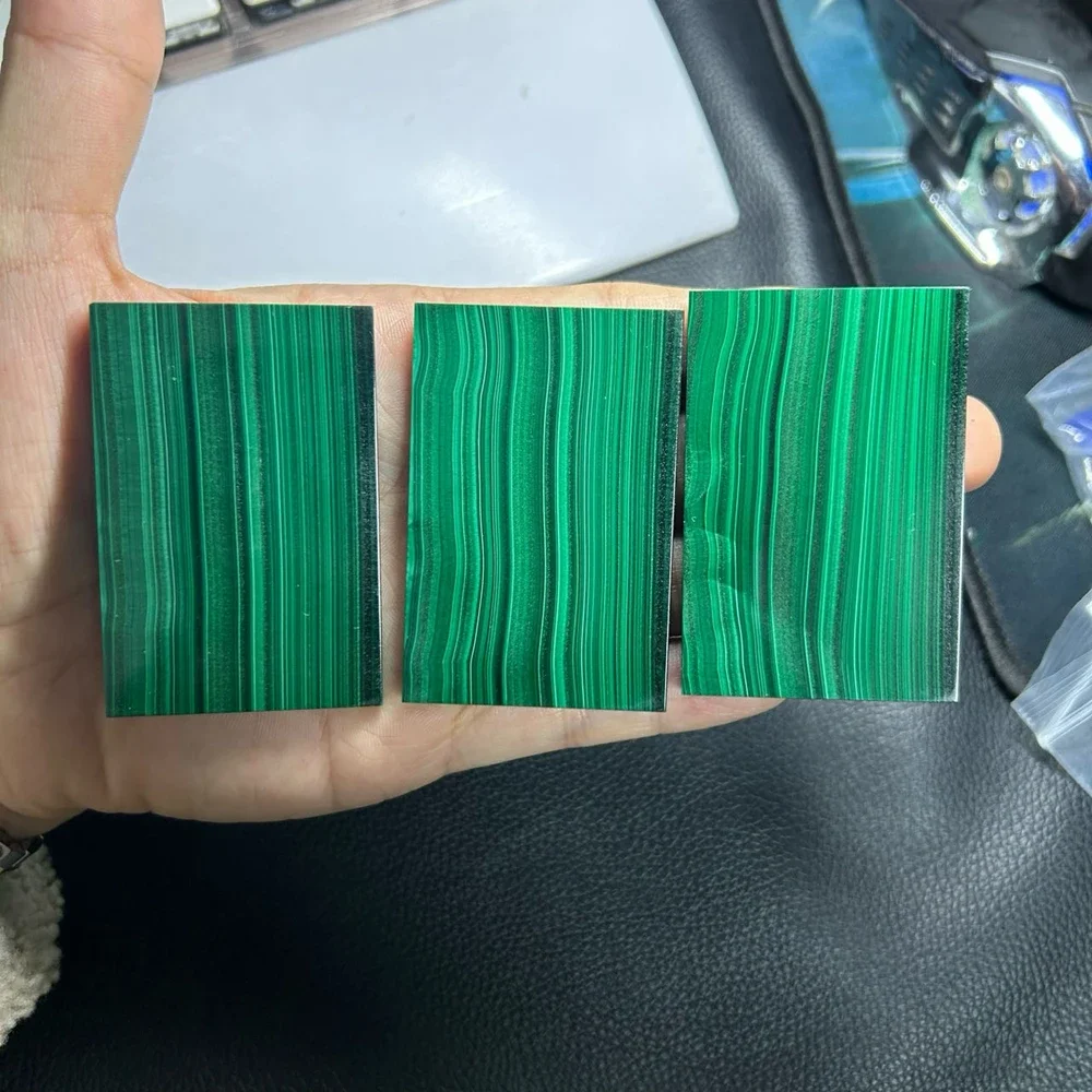 5 Pieces 1 Bag Natural Green Malachite Gemstone Flat Rectangle Sheet 40x60x2mm Block