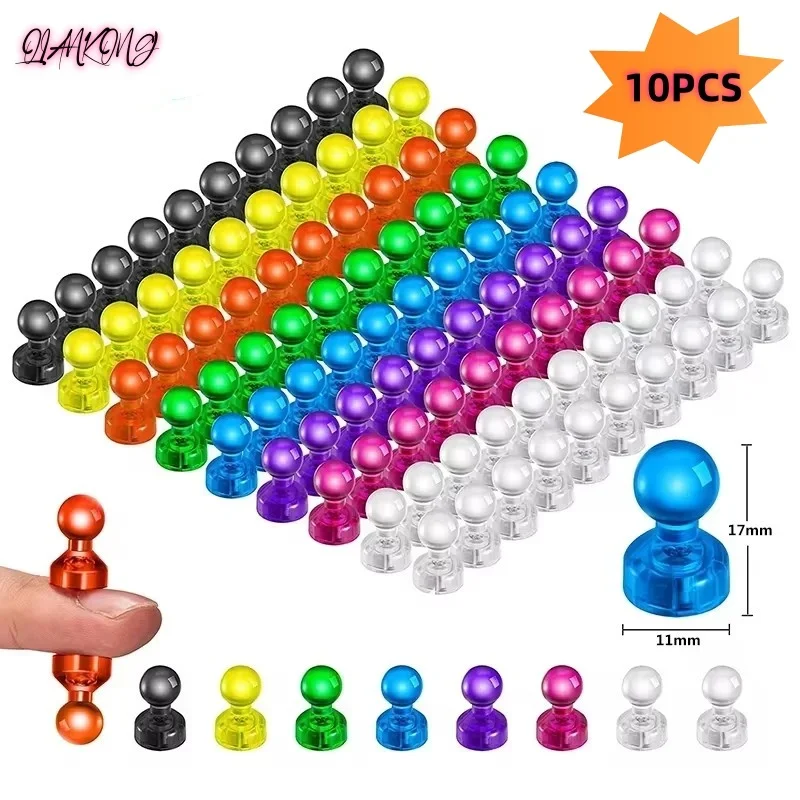 10 Pcs/Set Strong Neodymium Noticeboard Skittle Men Pin Magnets Fridge DIY Whiteboard Uses in Office Advertising Education