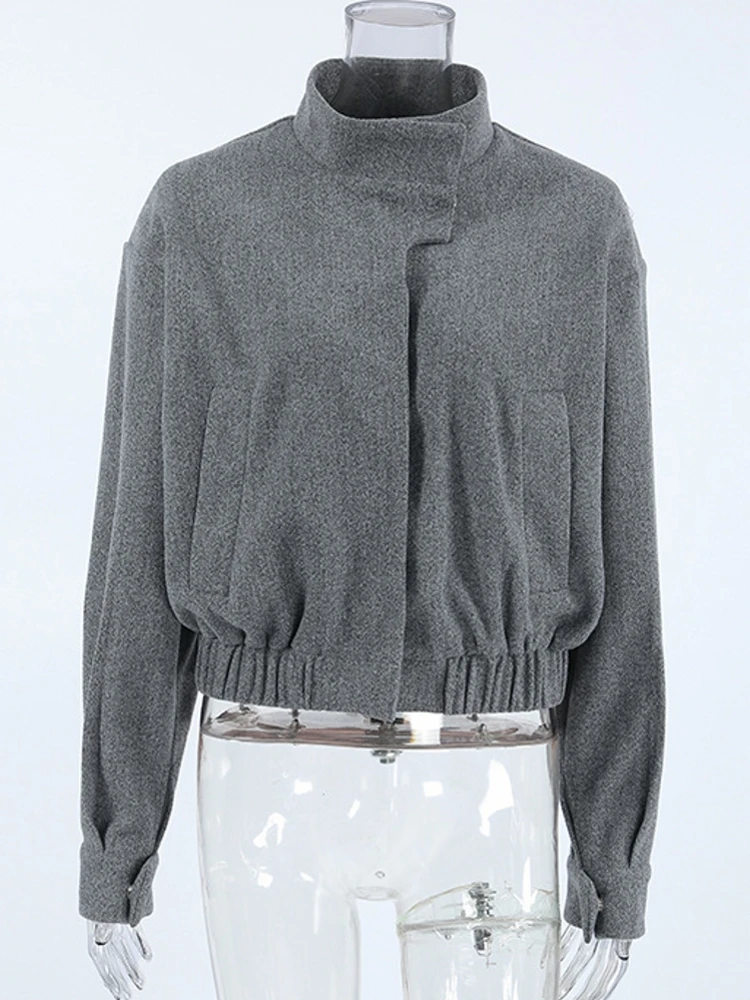 

Elegant Wool Blends Women Shawl Fashion O-Neck Single Breasted Female Streetwear 2025 Autumn Winter Casual Lady Outwear