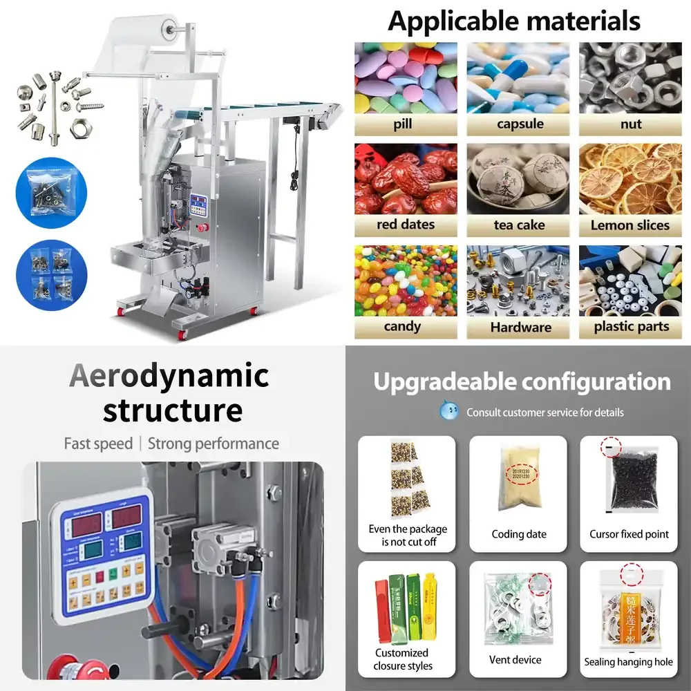 Hand-thrown Hardware Screws Building Block Packaging Machine Electronic Accessories Mixed Particle Sealing Filling Machine