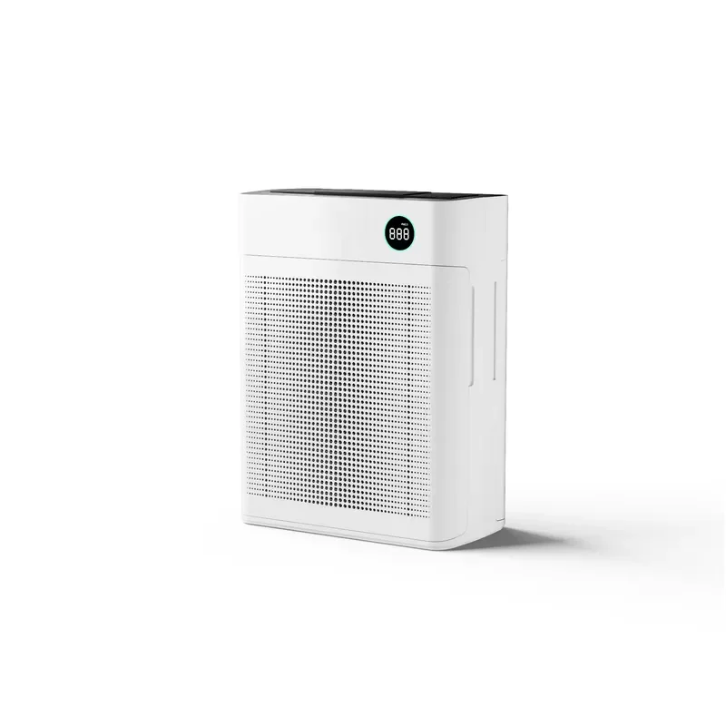 Portable Electric Air Purifier with HEPA and Activated Carbon Filter Touch Control Child Lock 4 Speeds for Home Office Use