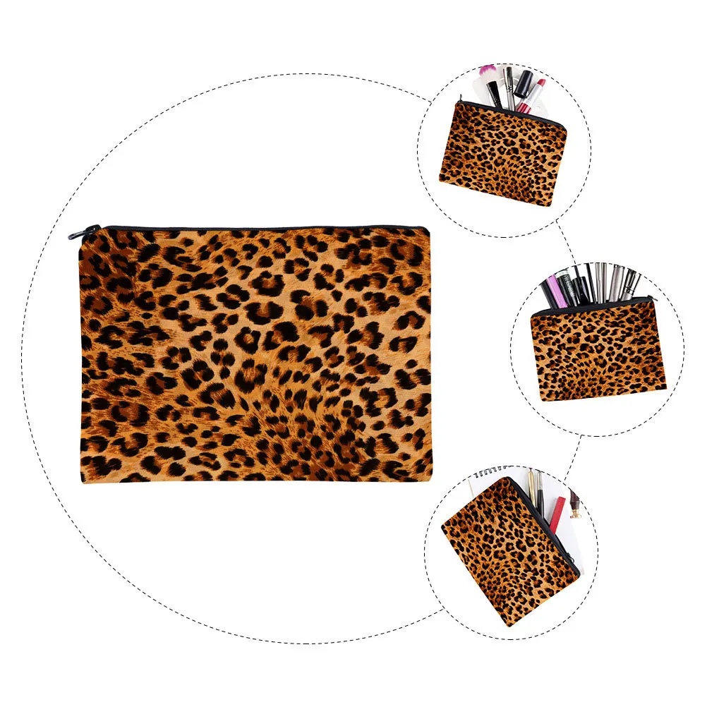 

Leopard Waterproof Makeup Bag Portable Organizer Zipper Handbag for Women Travel Storage Pouch Hand Bag