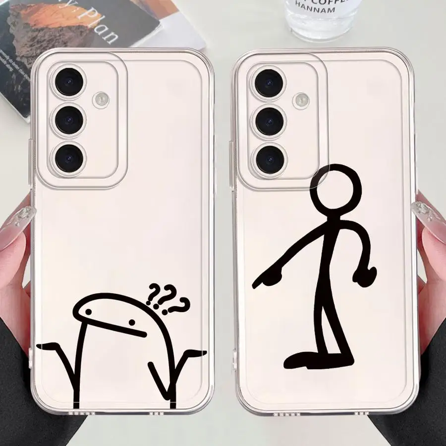 حافظة لهاتف سامسونج جالاكسي A34 A35 A73 A54 A33 A55 A23 A14 A36 A13 A56 A15 A26 A24 A25 غطاء هاتف ناعم شخصيات خط لطيف #1