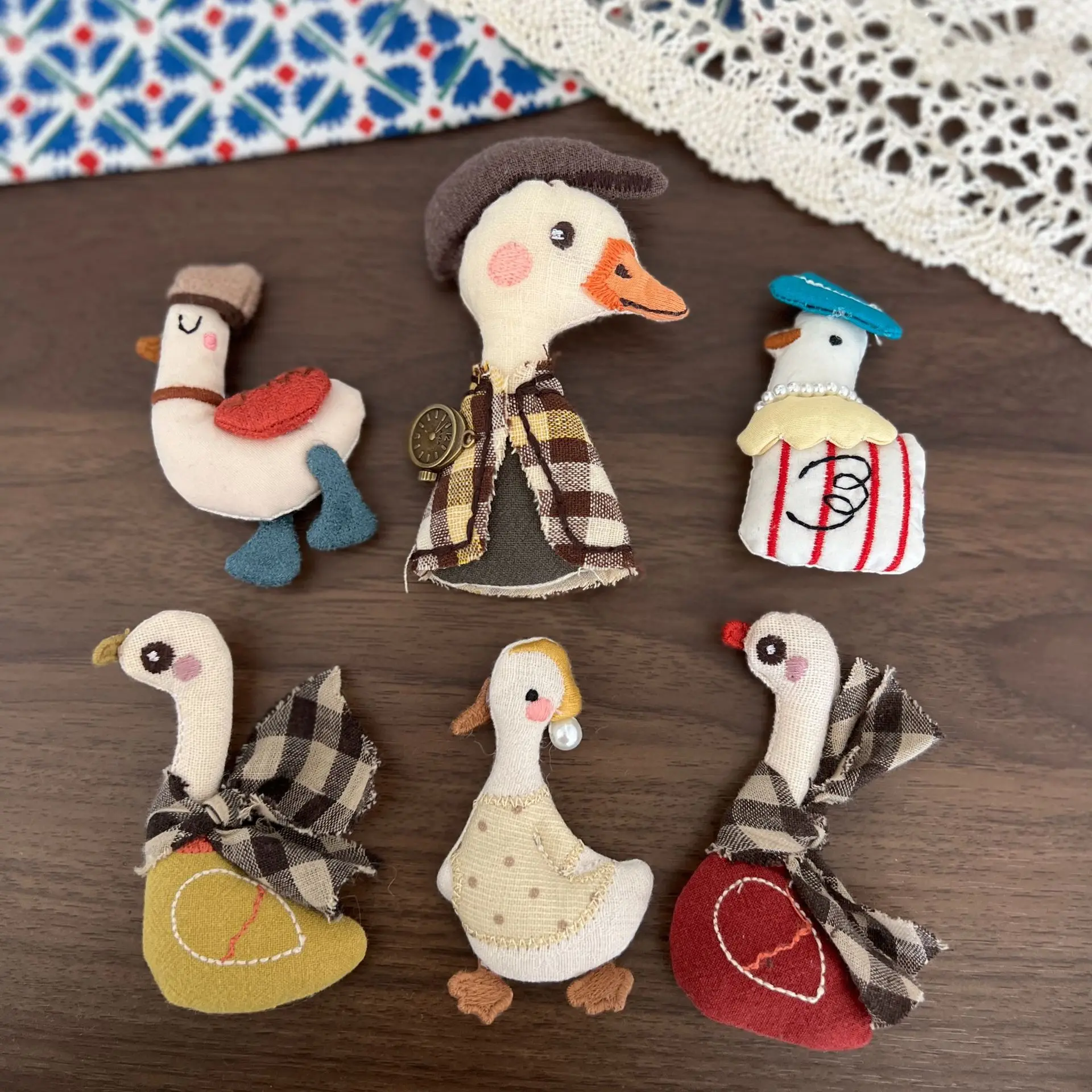 Brooch Pin DIY Lovely Duck Cotton Filled Cloth Plush for Scarf Hat Bag Pendant Decor Fall Winter New Semi Finished