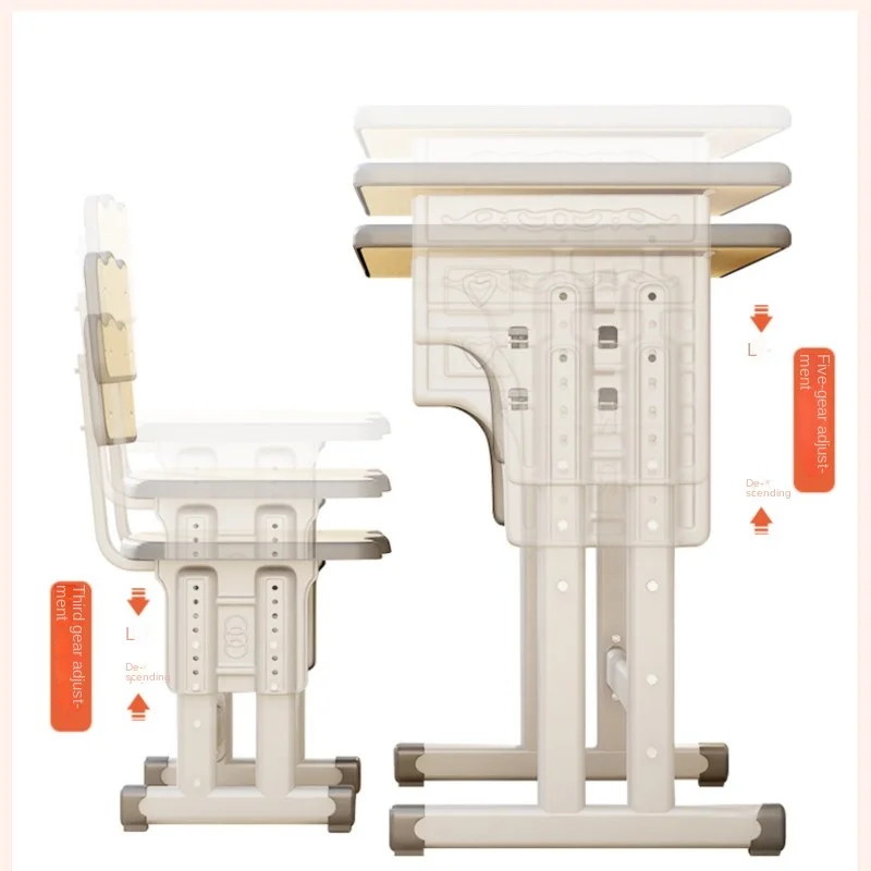 Warming Desk And Chairs For Children\'s Learning Adjustable Desk And Chairs Set For Primary And Secondary School Students