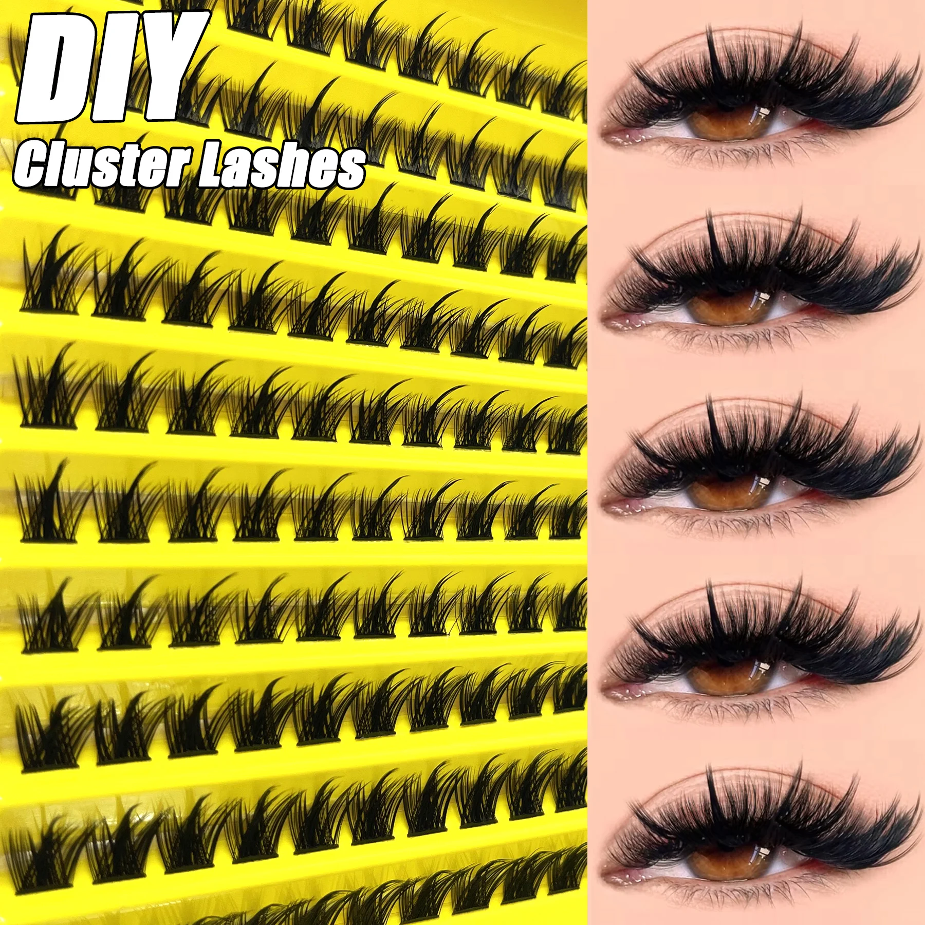 1 Box/120 bundles Natural Mink False Lashes 3D Russian Voluminous Individual Eyelash Clusters Natural Look Makeup Lash Wholesale