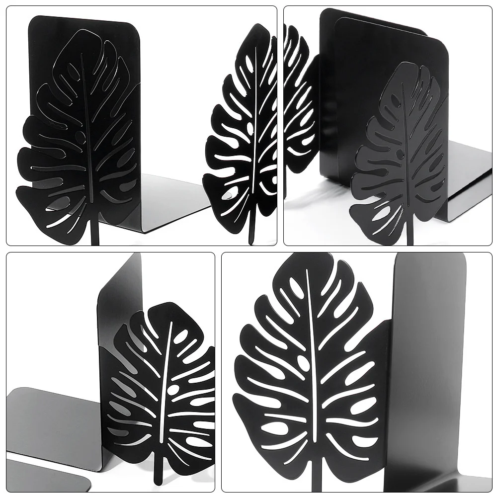 

1pc Banana Tree Shaped Metal Bookend Black Retro Creative Support Study Room Office Decorative Book Organizer Non-Skid Bookend
