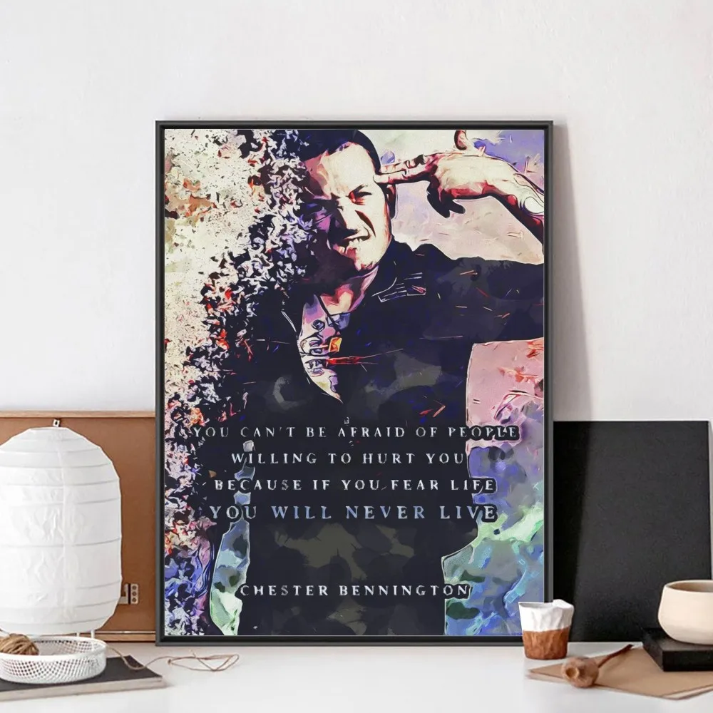 American Rock Legends-C-Chester-Bennington Poster Kraft Club Bar Paper Vintage Poster Wall Art Painting Bedroom Study Stickers