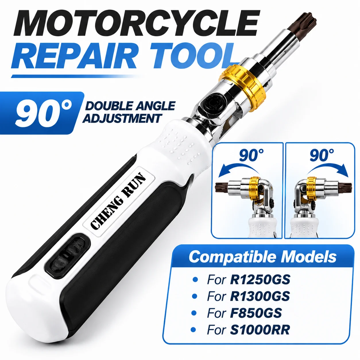 90° Adjustable Ratchet Handle Motorcycle Repair Tool Compatible With BMW R1250GS R1200GS F900R F900XR S1000RR G310GS Accessories