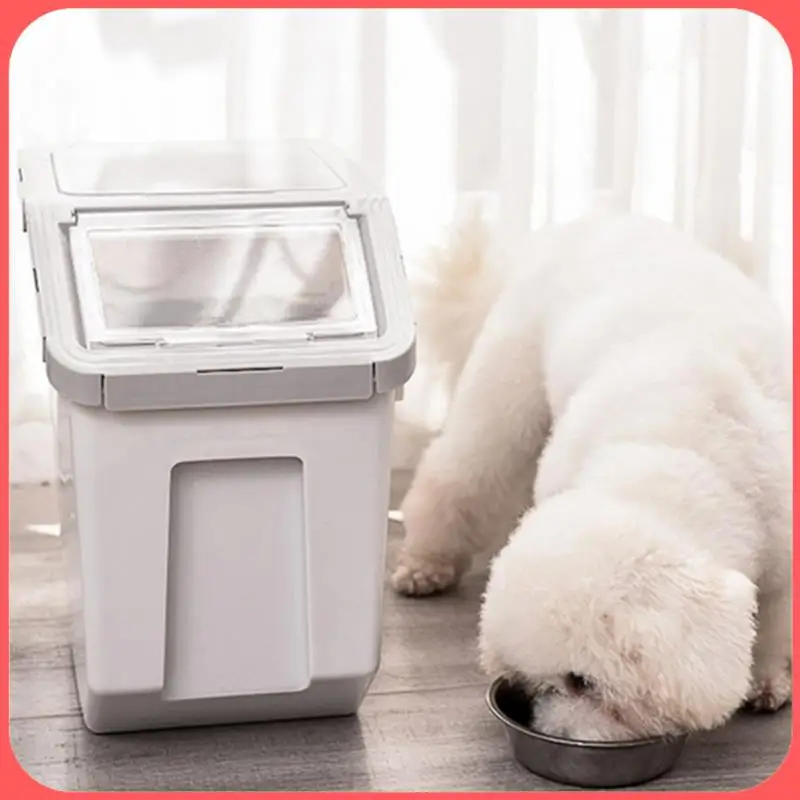 

AA89-Pet Dog Food Storage Container Large Dry Cat Food Box Bag For Moisture Proof Seal With Measuring Cup Kitten Products