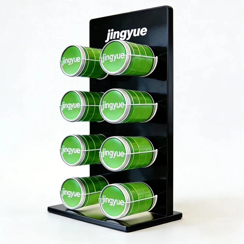 custom.Smoke Shop Modern Polished Black PMMA Pouches Holder Acrylic Snus Can Dispenser Display Stand Cabinet Ra