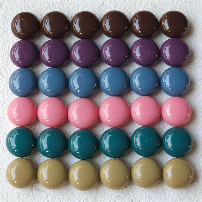

New arrived 100pcs/lot 16mm color print geometry rounds shape resin cabochon beads diy jewelry garment hair accessory