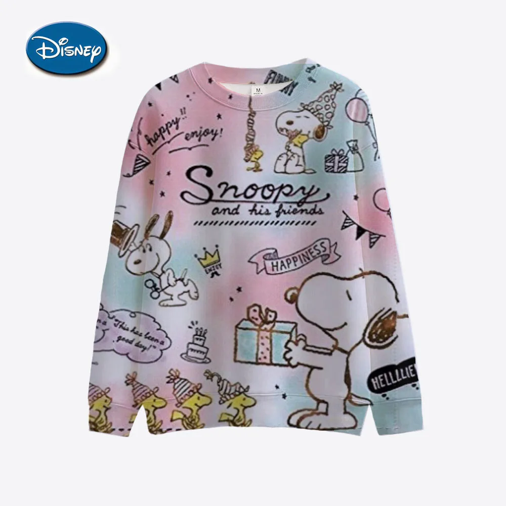 Snoopy Cartoon Anime Women's Hoodie Spring and Autumn Edition Women's Round Neck Hoodie 2024 New Fashion Couple Sportswear Top