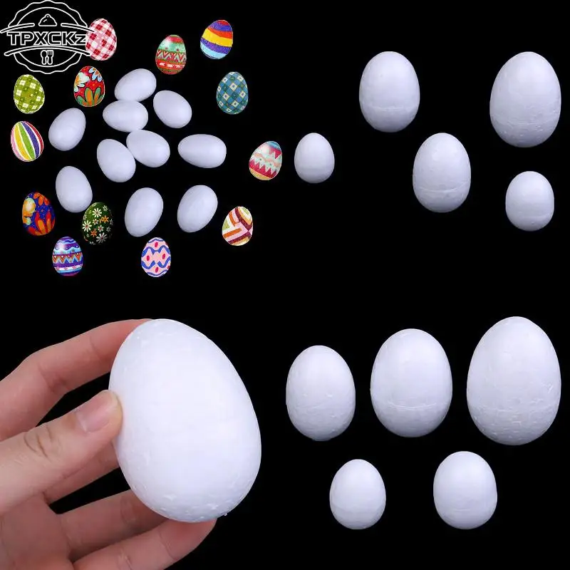 10pcs/set 3-7cm Modelling Polystyrene Styrofoam Foam Egg Ball For DIY Christmas Day Or Easter Day Decoration DIY White Craft