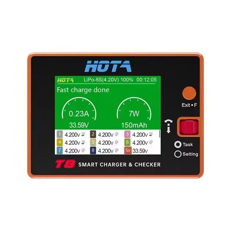 HOTA T8 Balanced Charger 1~85 650W 22A Model Aircraft Lithium Battery High Power Magnetic Multi Function