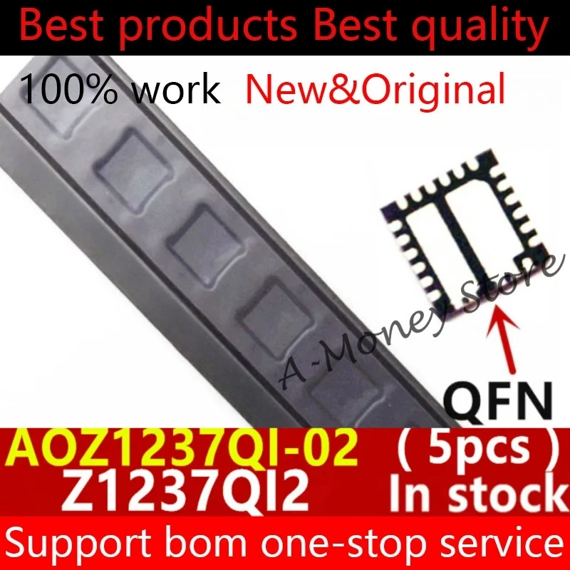 

(5pcs)Z1237Q12 Z1237 AOZ1237QI2 Z1237QI2 AOZ1237 AOZ1237QI-02 QFN-23