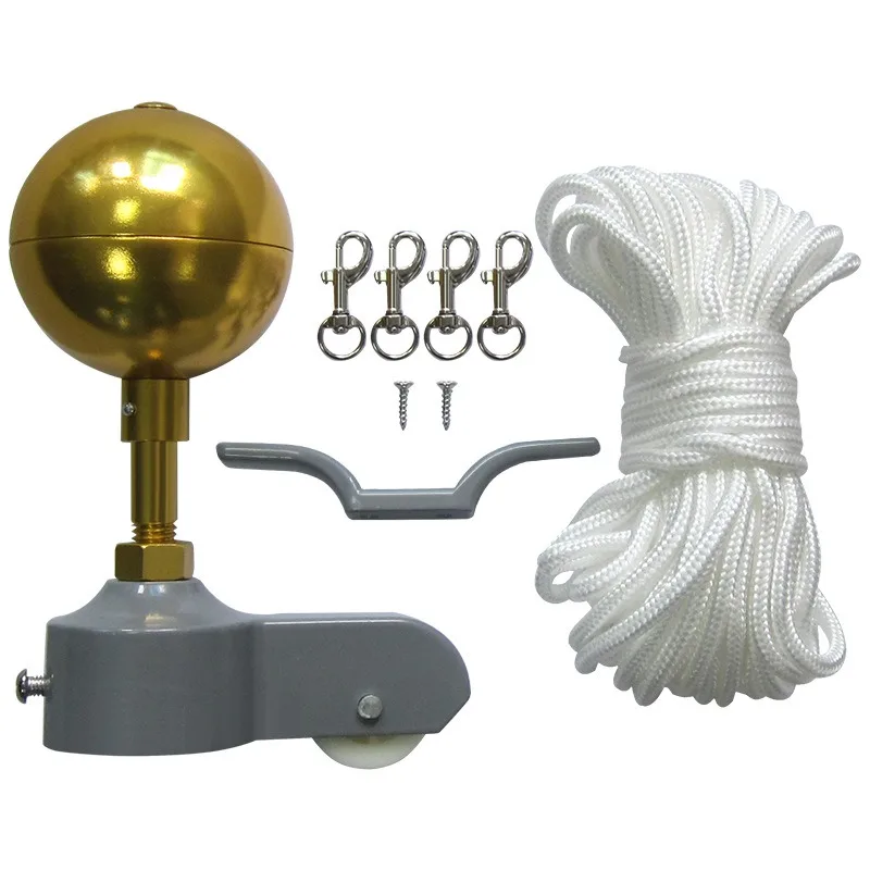 for Aluminum Flagpole Top Ball Fixing Buckle Rope Set Accessories