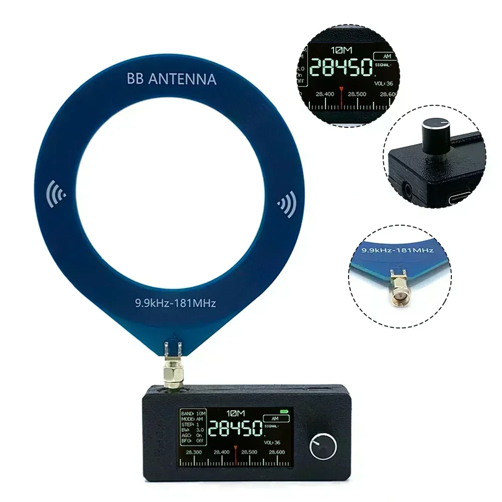 

SI4732 Мини-радиоприемник с 1 9-дюймовым цветным экраном IPS, полнодиапазонным трансляцией AM FM LSB USB-режимов, инструмент в наличии, аксессуар