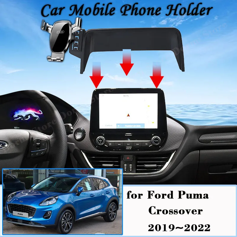 Mobile Phone Holder for Ford Puma ST Titanium ST-Line X 2019~2022 GPS Screen Cell Stand Support Gravity Car Mount Accessories