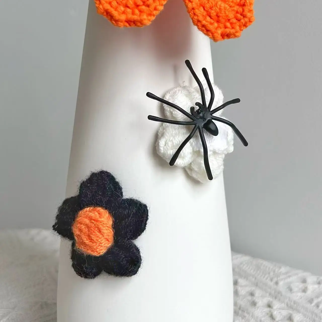 PH028 الزهور الاصطناعية عبر الحدود هالوين محاكاة زهرة ديكور المنزل غزل محبوك زهرة اليد هدية المنتج النهائي