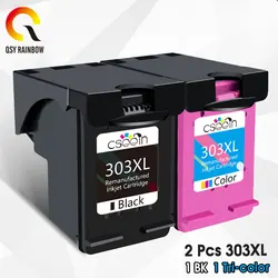 QSYRAINBOW Replacement 303XL Compatible Ink Cartridge For HP 303 XL HP303 Envy 6220 6230 6232 6234 7130 7134 7830 7855 Printer