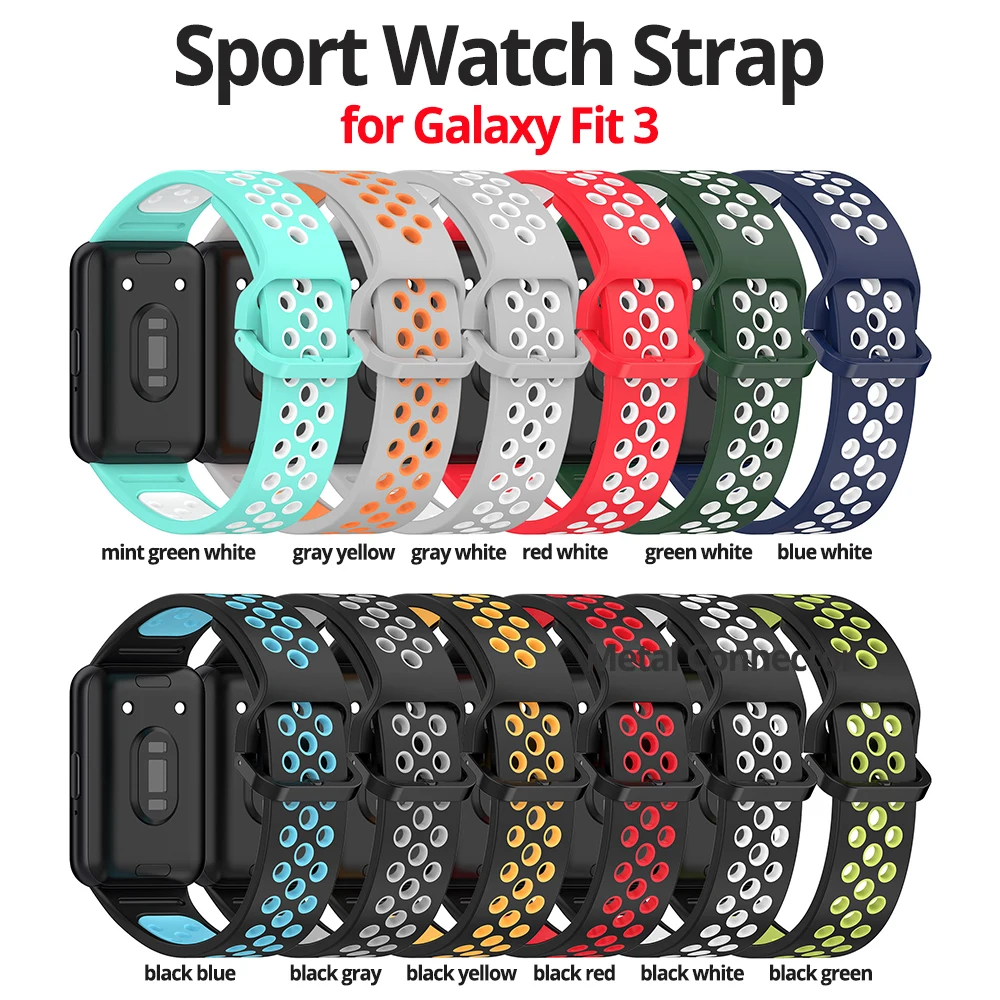 30PCS Silicone Strap for Samsung Galaxy Fit 3 Bracelet Sport Hole Watchband for Samsung Galaxy Fit3 Band Wristband Accessories