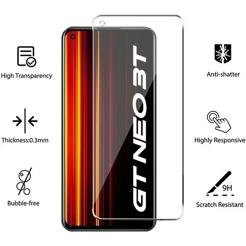 5Pcs Tempered Glass For Realme GT Neo 3T 5 2T 2 3 Screen Protector For Realme GT5 GT 2 Pro Master Explore Master Edition Glass