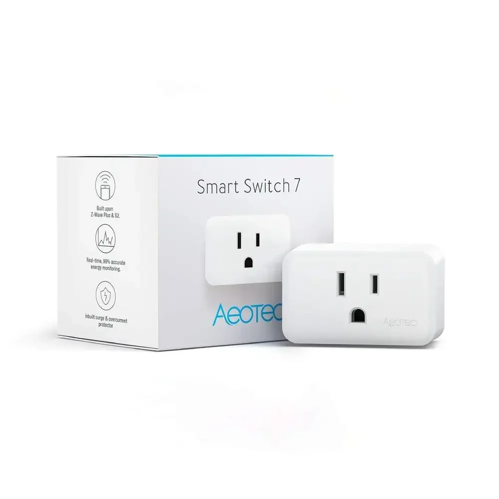 Z-Wave Plus Smart Switch Soket Kontrol Nirkabel Otomatisasi Rumah Pengukur Energi Perlindungan Lonjakan Arus 16A Smart Plug Gen7 Seri 700