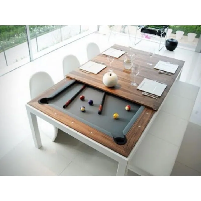 Luxury Modern 2 in 1 Slate Pool Dining Table Multi Convertible Billiard Table 7ft 8ft 9ft Size Slate Pool Table for Sale