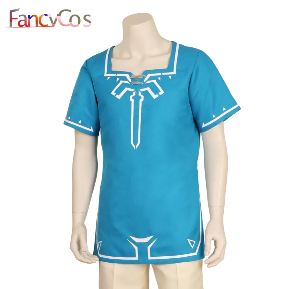 Halloween Link Tunic BOTW Breath of The Wild Link Blue Top Costume Cosplay Blue Coat Blue Shirt Game Anime Japanese image 2