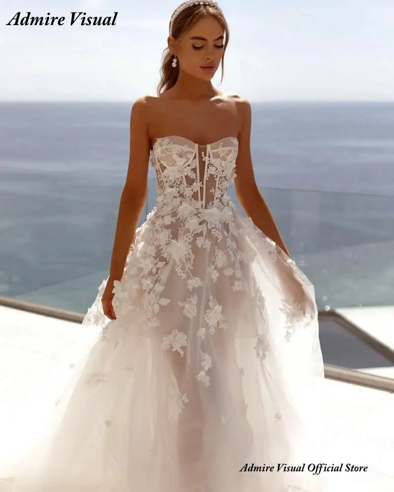 Newest Wedding Dress A-Line Sweetheart Neckline With 3D Flowers Sleeveless Customized Bride Gown Vestidos De Novias 2025