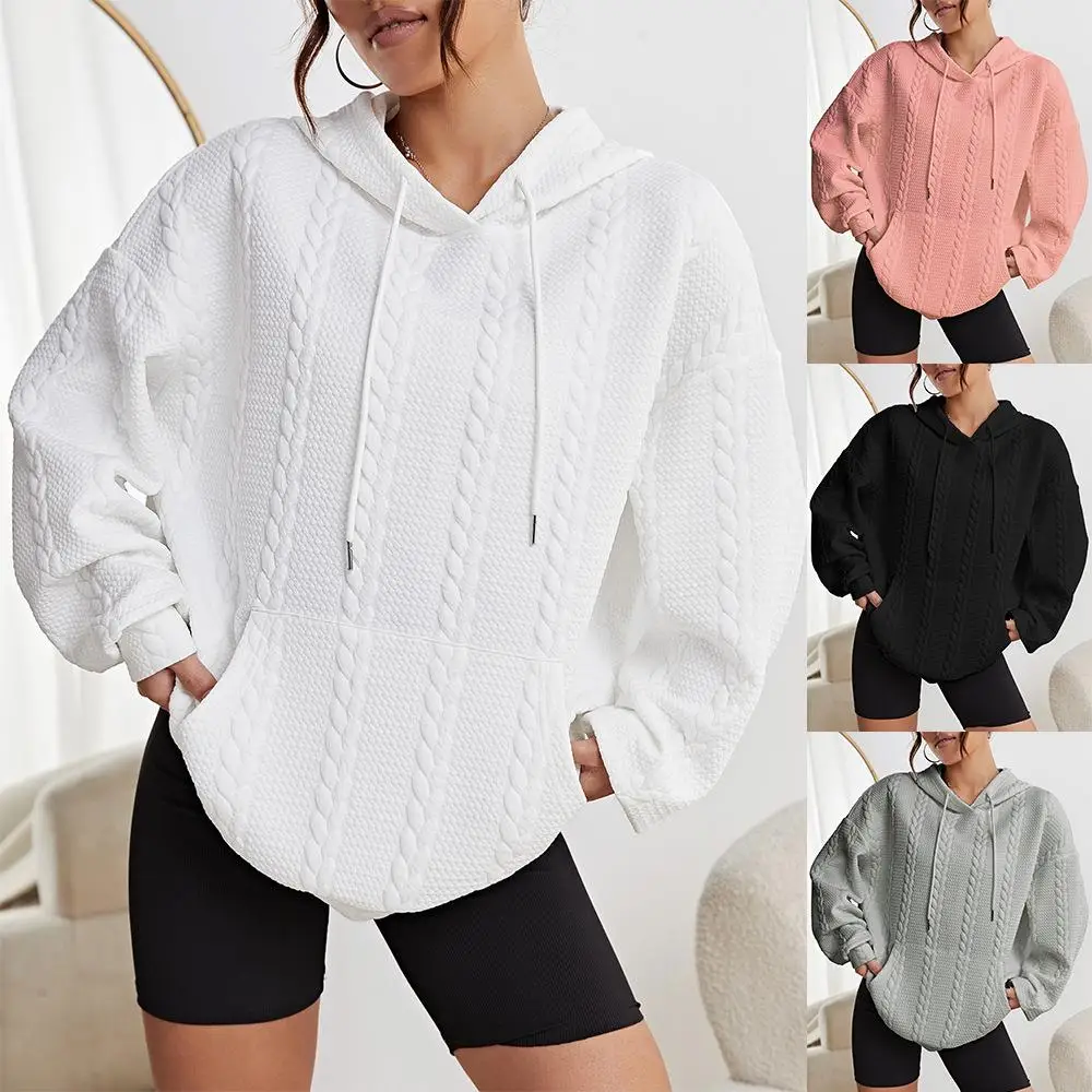 

Лоскутный длинный свитер с капюшоном, женская осенняя толстовка из полиэфирного волокна Full Sve, удобная повседневная толстовка