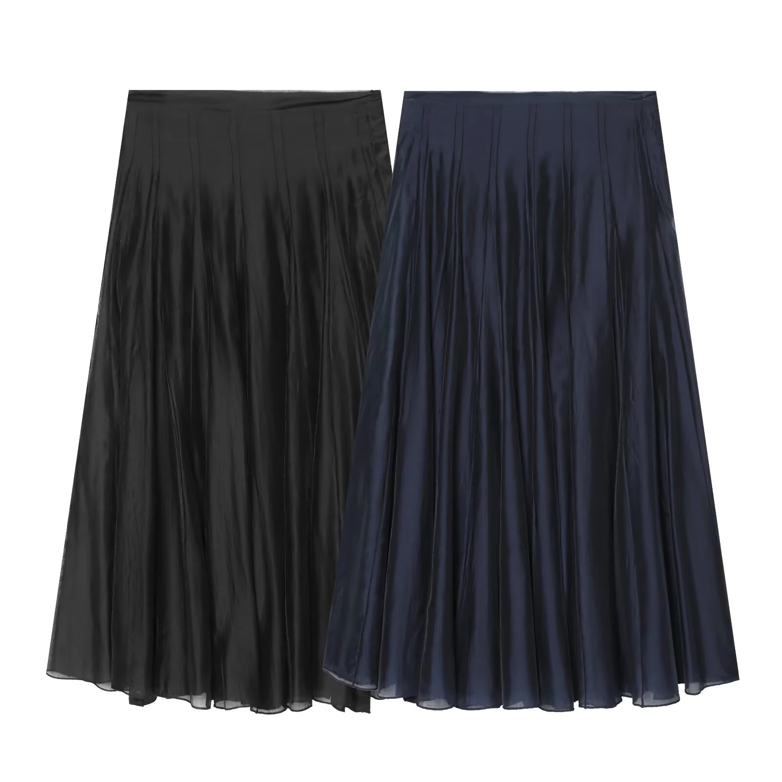 Summer new French lazy waist and crotch covering A-line skirt loose and versatile hanging solid color skirt