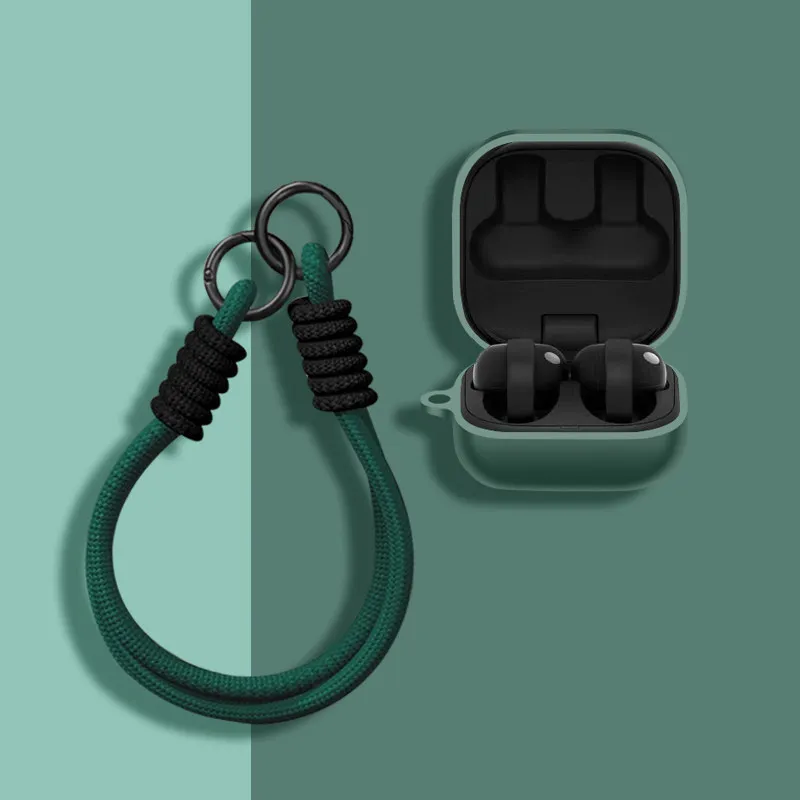 

Fashion Rope Silicone Earbuds Case Shockproof Cover For Sony LinkBuds Clip WF-LC900 Wireless Headphones Bags