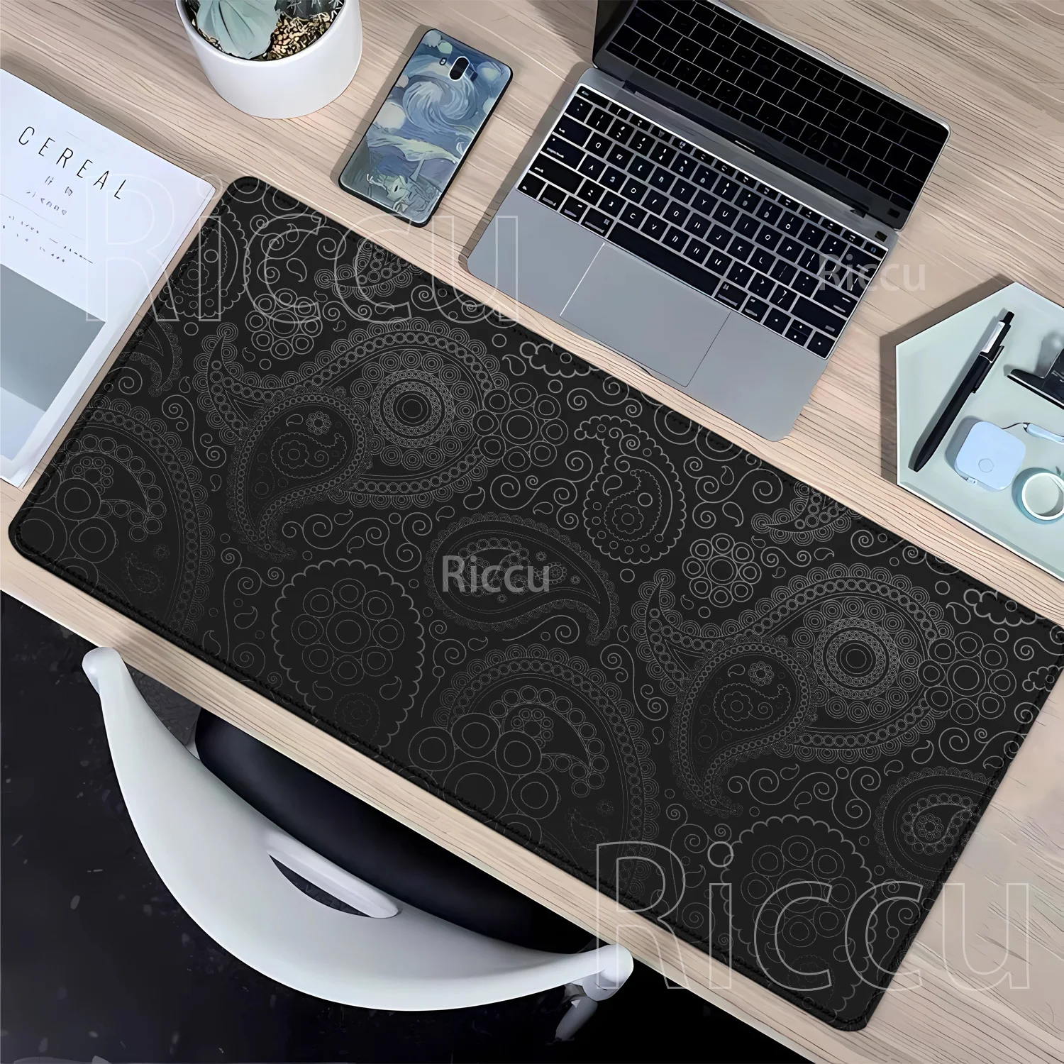 

Abstract art Black And White Strata Liquid Mousepad Large XXL Mouse Pad PC Gaming Office Non-slip overlock HD Printing Desk Mat