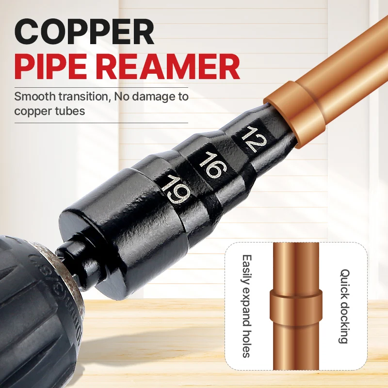 HUHAO Pipe Expander Step Drill Bit Air Conditioner Copper Tube Expander Carbide Drill Bit Set Soft Copper Tubing Repair Tools