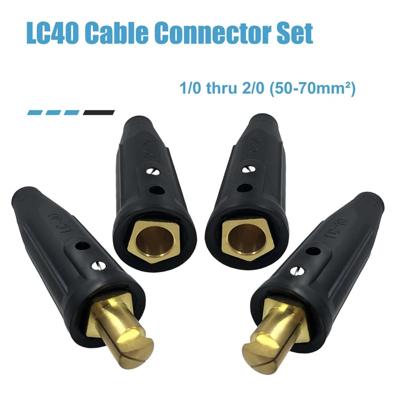 BAAG-2 Pack LC-40 Welding Leads Quick Connector, Male & Female Welding Connectors For Welding Machine Accessories