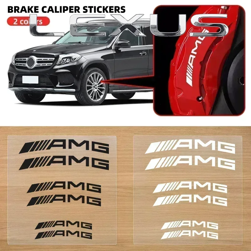 

6pcs Car Brake Caliper Badge Sticker Automotive Goods for Mercedes Benz AMG w204 w203 w212 w211 w124 w210 GLC Car Accessories