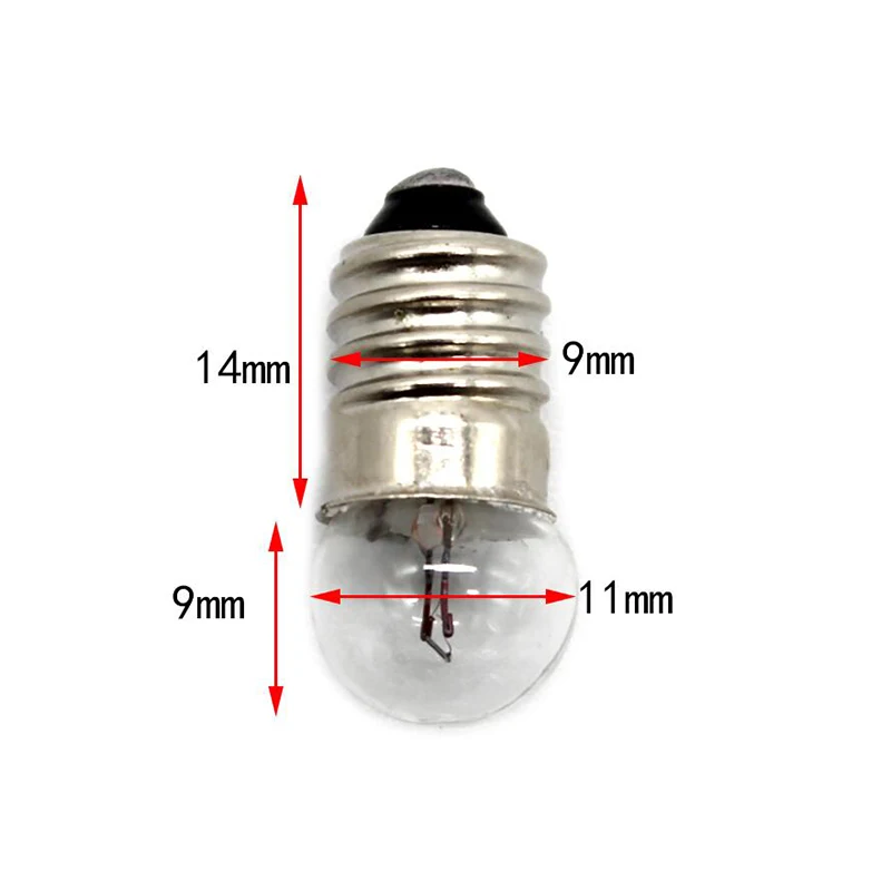 10pcs Student Electrical Experimental Physics Class Used 0.3A  0.5A 1.5V 2.5V 3.8V 6V Small Incandescent Bulbs