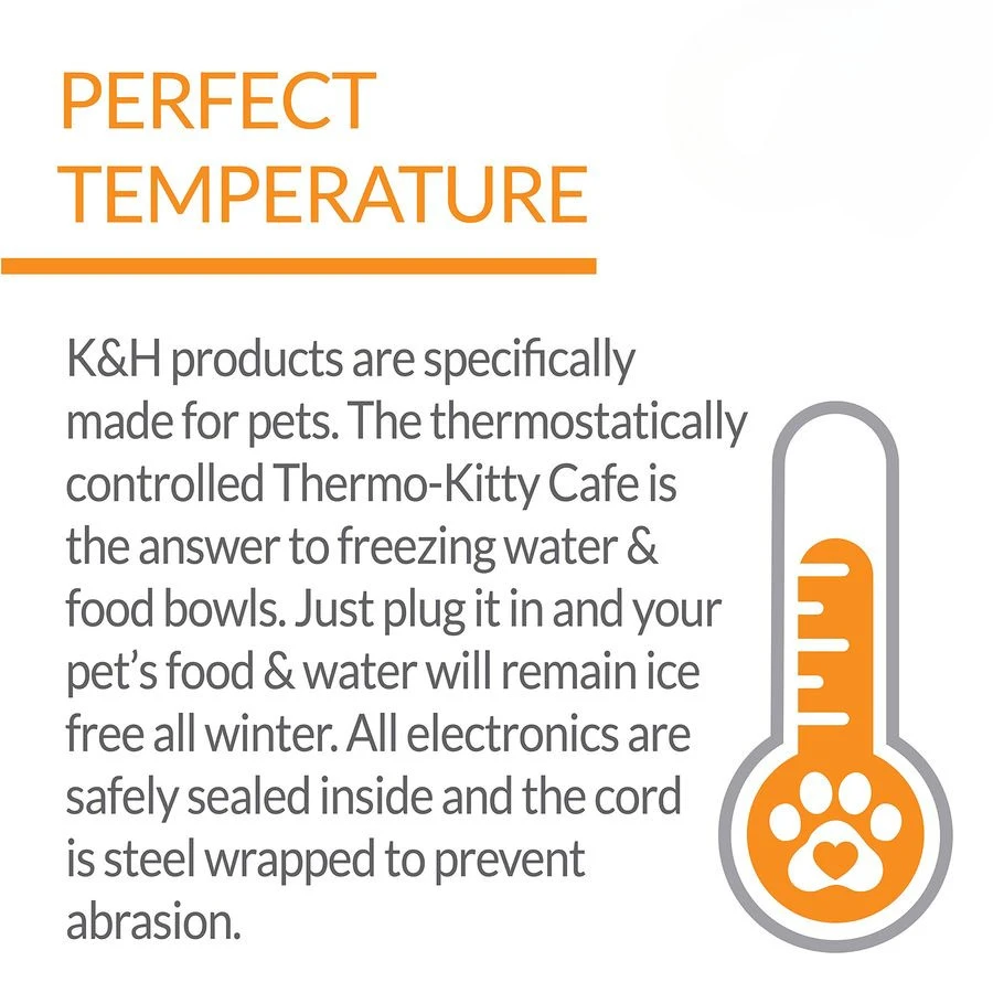 

Уличные подогреваемые миски для еды и воды для домашних животных, станция для кормления бездомных кошек ThermoKitty Cafe, без замерзшей воды или еды, W