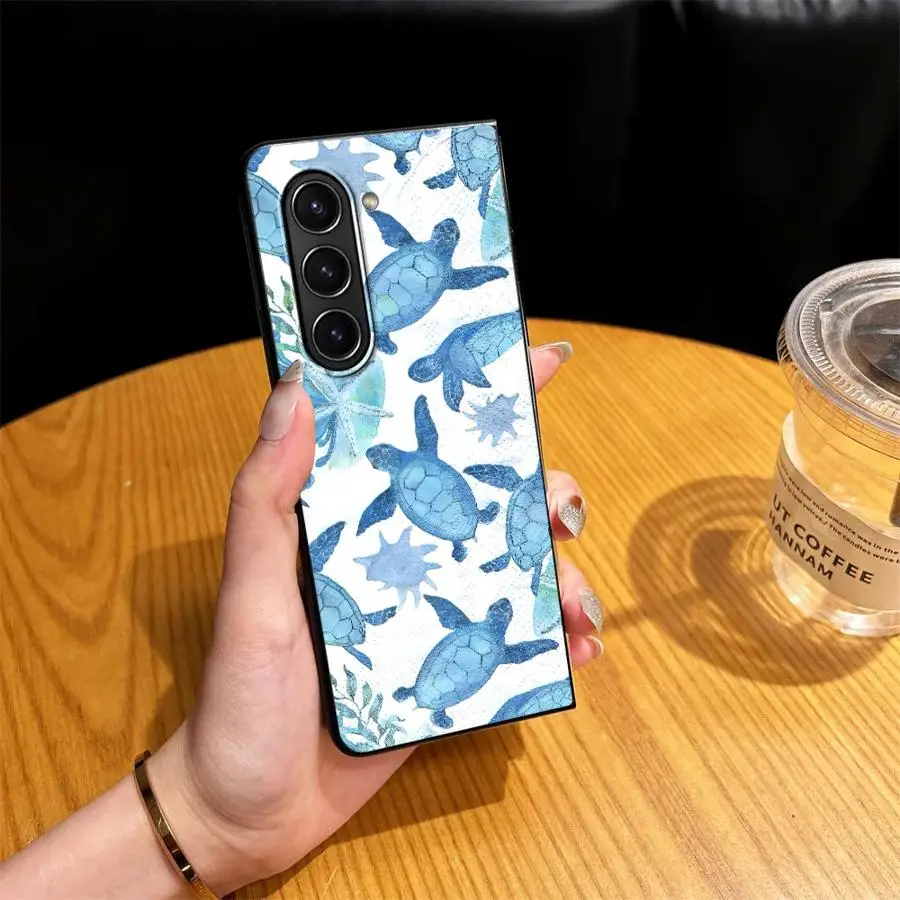 Marine Turtles Case for Samsung Galaxy Z Fold 8 Ultra ZFold4 ZFold5 Z Fold 7 6 5 4 3 ZFold7 ZFold3 ZFold6 Phone Shell Funda