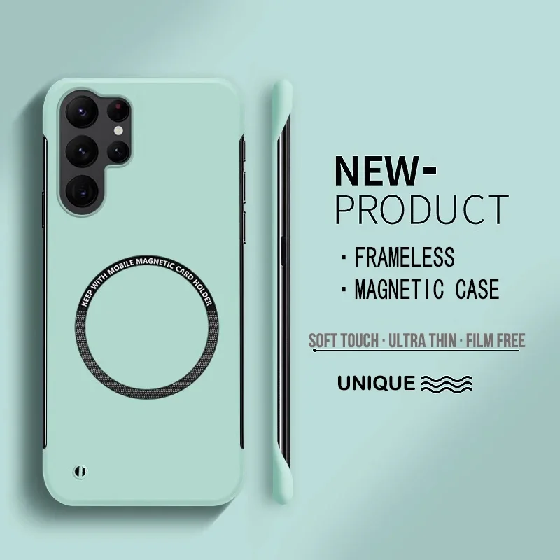 Ultradünne harte PC-Magnetrahmenlose Handyhülle für Samsung Galaxy S25 S24 S23 S22 S21 S20 FE Plus Ultra PC Matte Protect Cover