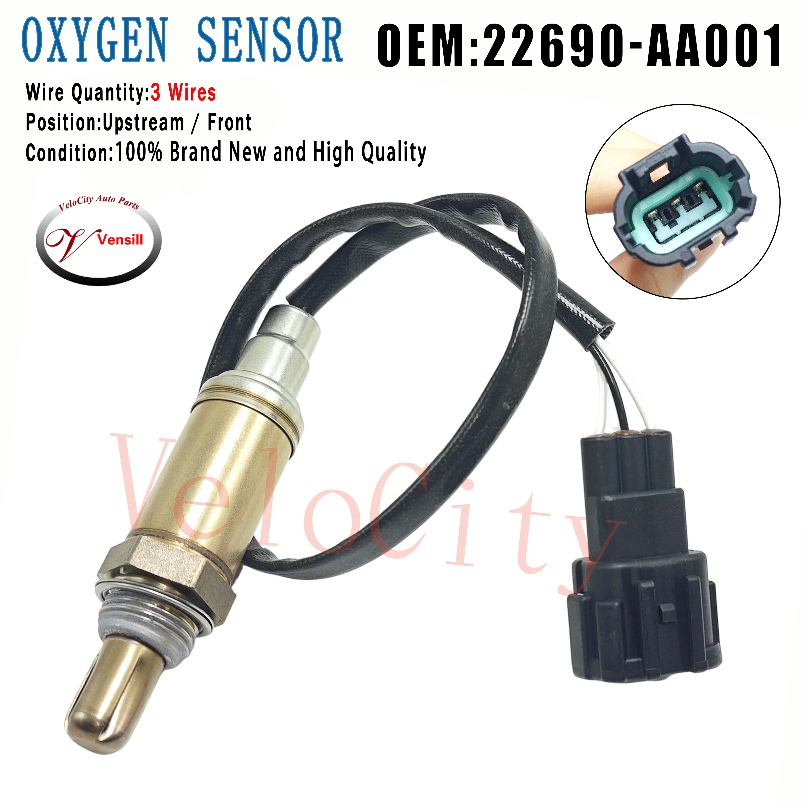 O2 Oxygen Sensor Lambda Sensor 22690‑AA001 3‑Wire Housing Ground For Nissan Frontier D22 Xterra KA24DE Upstream Exhaust Sensor