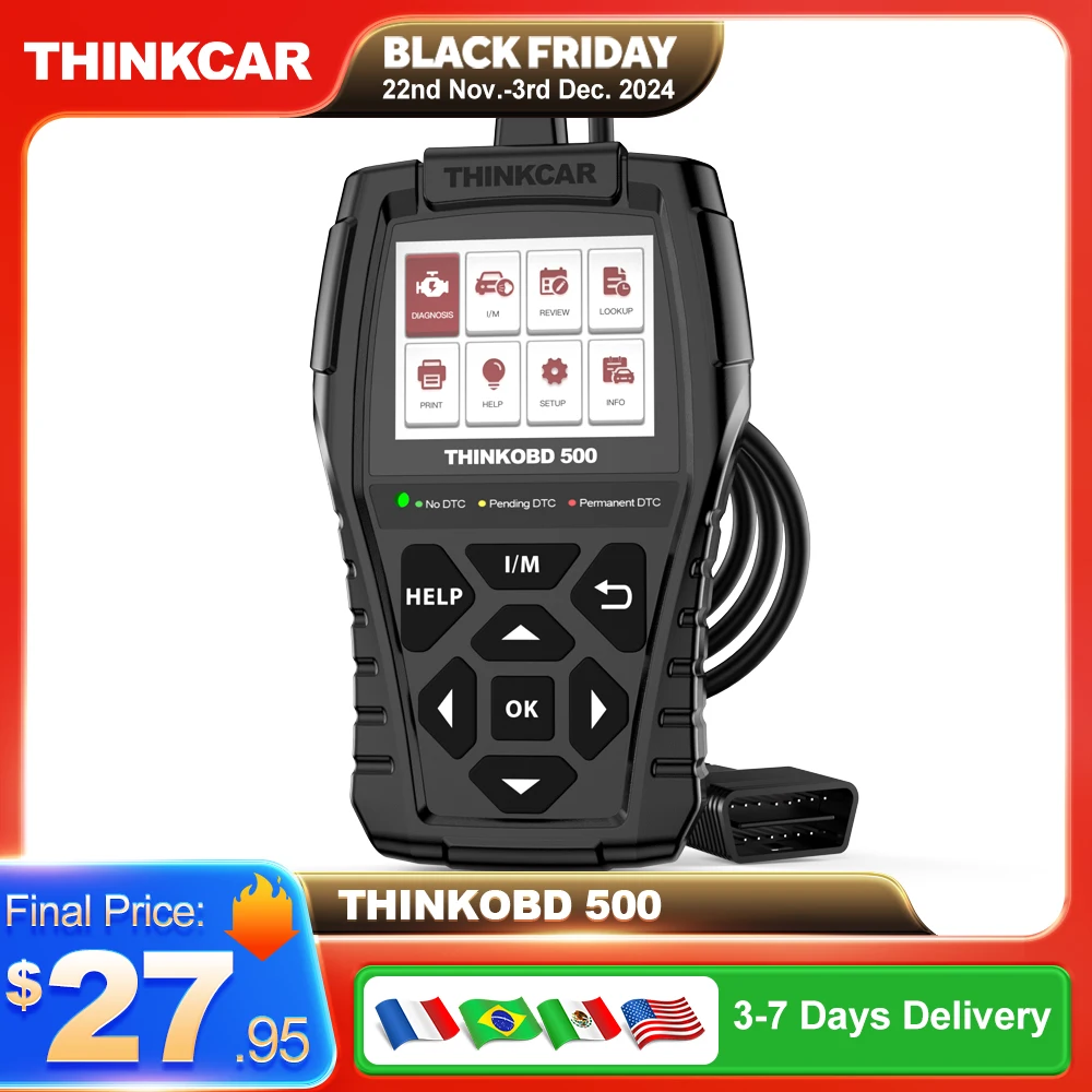 THINKCAR THINKOBD 500 OBD2 Scanner Check Engine Full OBD2 Diagnose Code Reader for Auto Car Lifetime Free Upgrade