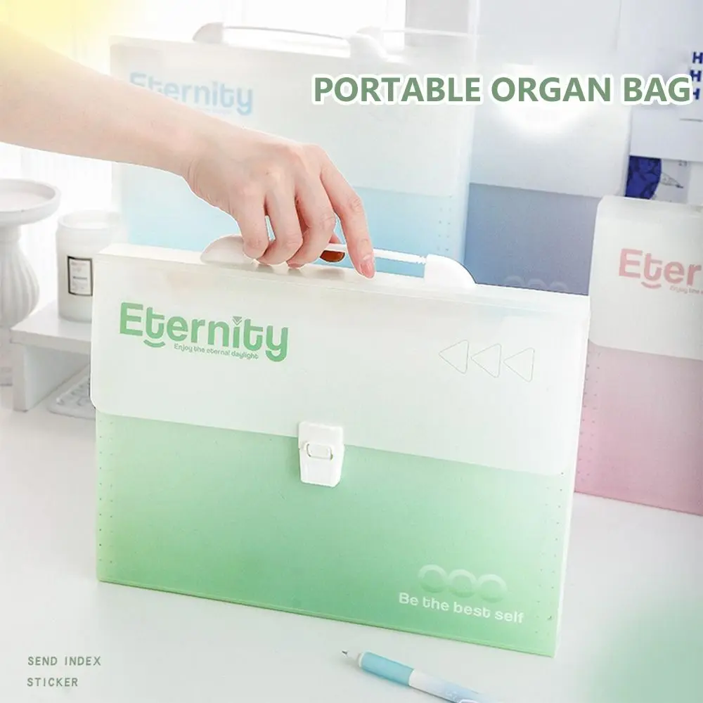New PP File Folder 13-Layer Portable Test Paper Storage Bag Classified Large Capacity File Organizer Gift