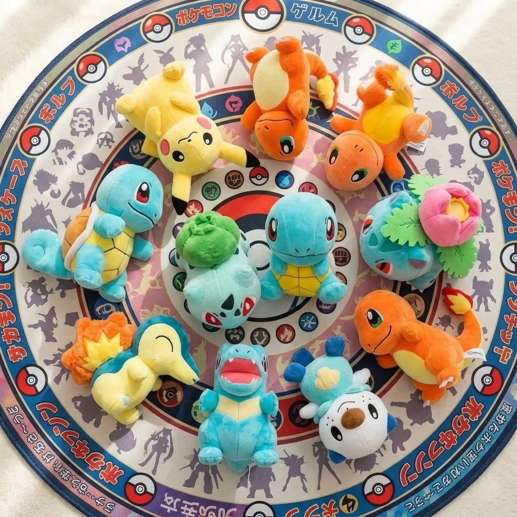 Pikachu Squirtle Bulbasaur Charmander Cyndaquil Totodile Ivysaur Popplio Plush Toy Pokemon Peluche Doll Toy Hobbie Birthday Gift