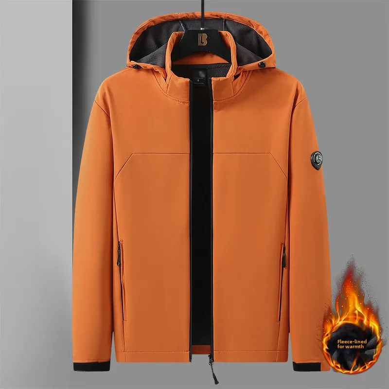 

ex Thiened Fce Lined Soft ell Jaet Warm Outerwear Loose Fit Hooded Autumn Winter Coat for Men And Women