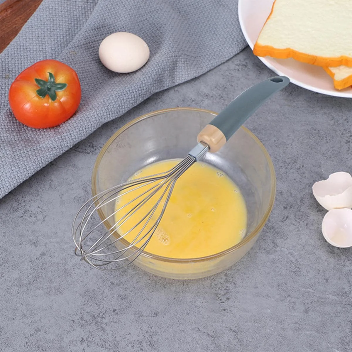 1pc Stainless Steel Egg Beater Hand Mixer Push Whisk Blender For Home Baking Cream Milk Frother Kitchen Tool