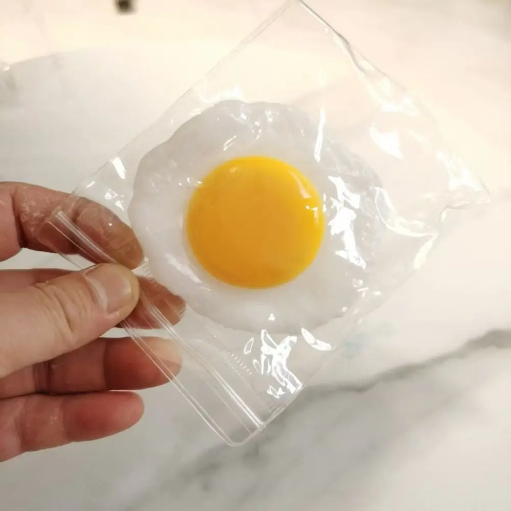 Stress Relief Fried Egg Fidget Toy Simulation Design Realistic Soft Stress Toy Sensory Decompression Funny Simulation Food Toy