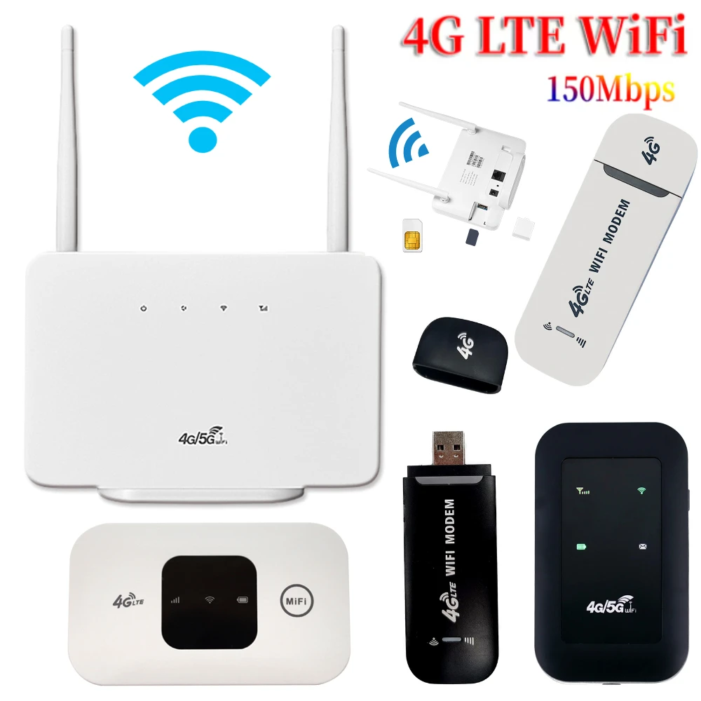 

4G LTE WiFi 6 Mobile Hotspot Router Support 10 Users with SIM Card Slot Wireless Router Portable 4G WiFi Hotspot for Home Travel